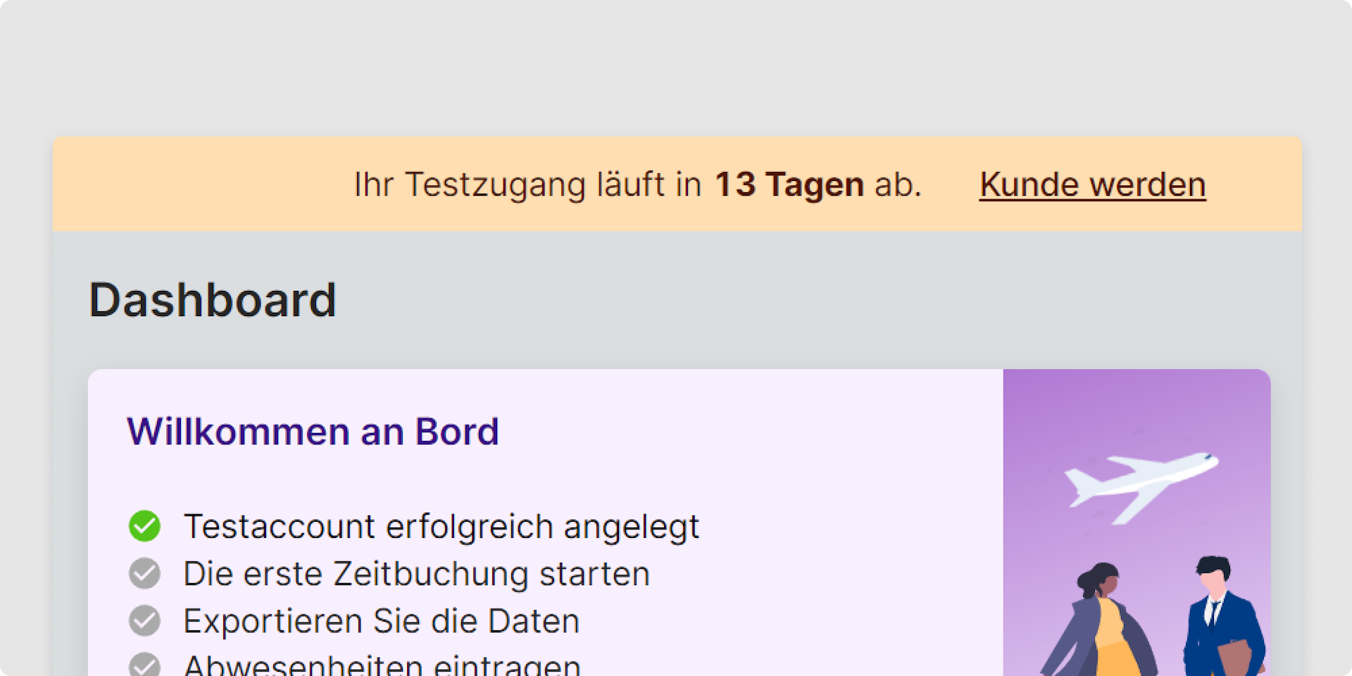 Klicken Sie oben im gelben Banner auf "Kunde werden"