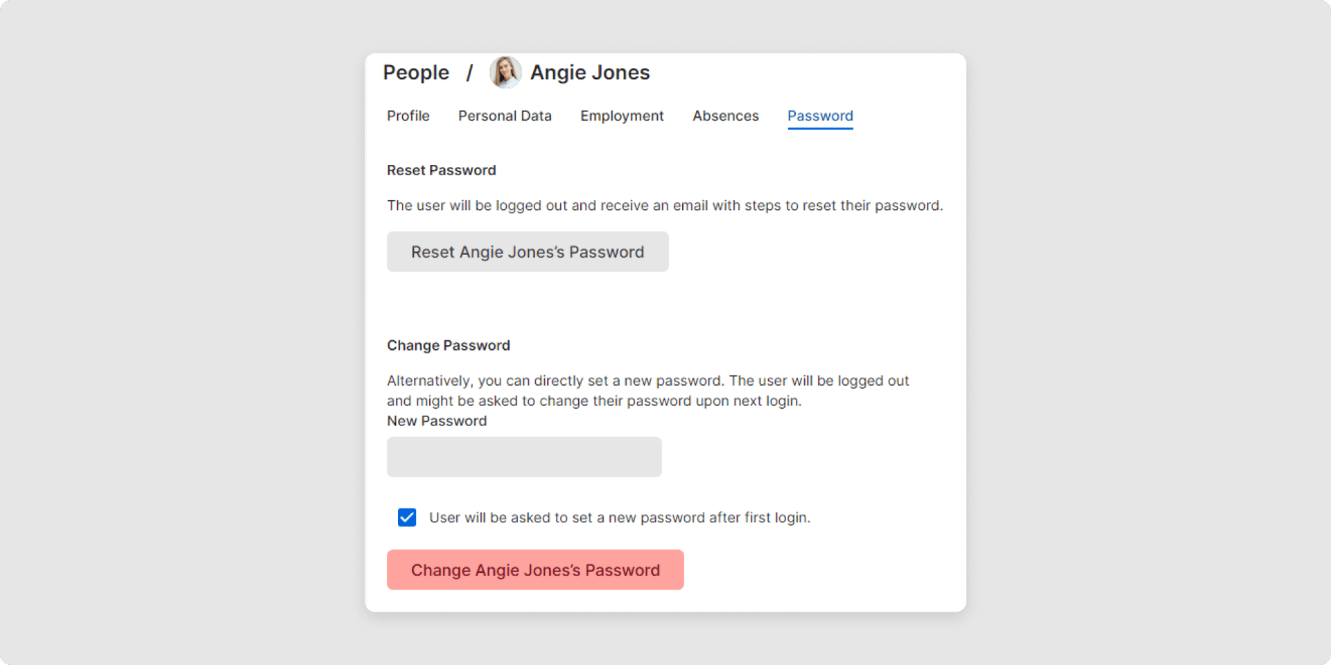 <p>There are two ways to change your password: One is to reset the password by using a link via email (button Reset Password).</p><p>The second option is to change it directly in TimeTac. Fill in the new password and click Change Password.</p><p><br></p>